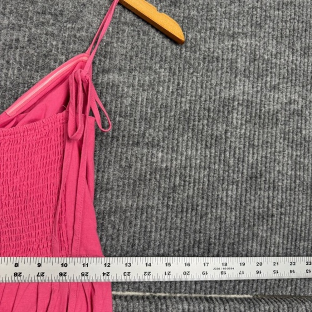 Pink Diamond Maxi Dress Twist Front Smocked Tiered Coquette Cotton Sundress - Picture 11 of 13